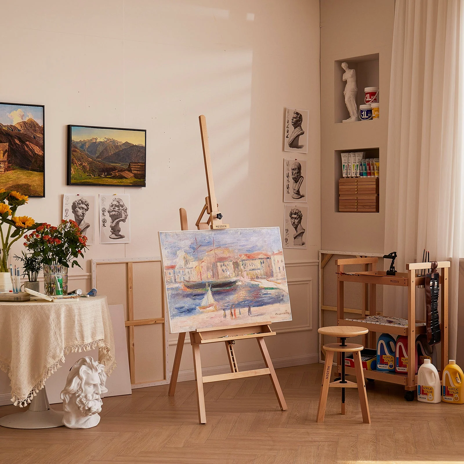 MEEDEN Large A-Frame Adjustable Artist Easel Stand-W09B - Image 4