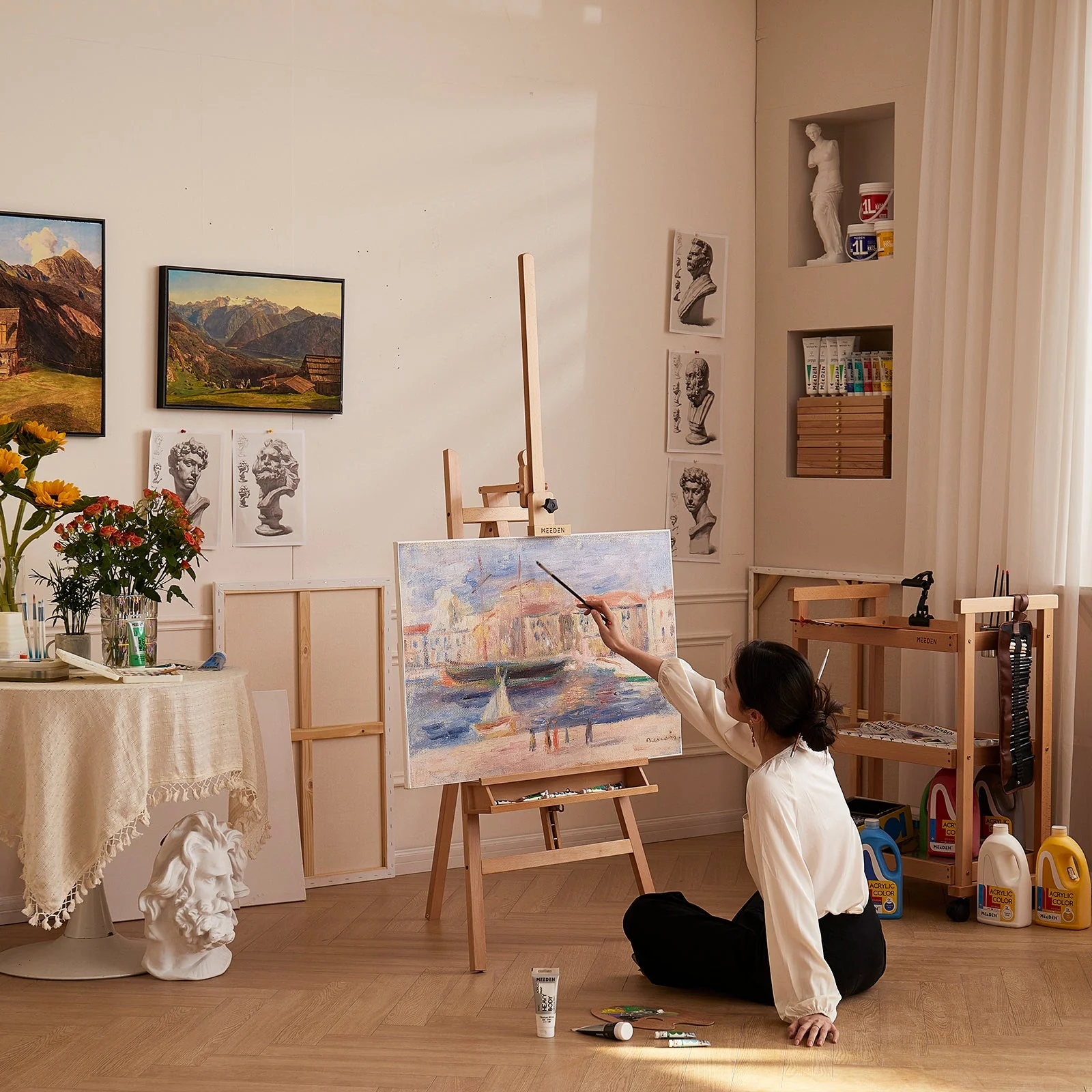 MEEDEN Large A-Frame Adjustable Artist Easel Stand-W09B - Image 5