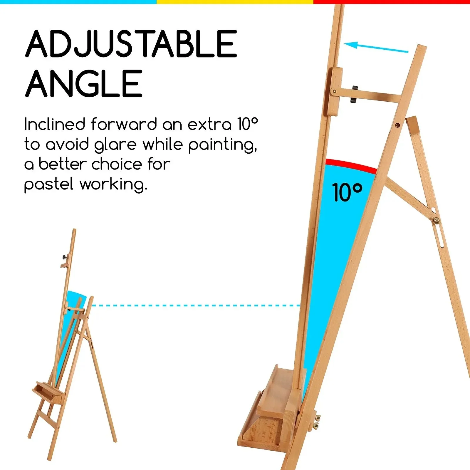 MEEDEN Large A-Frame Adjustable Artist Easel Stand-W09B - Image 8