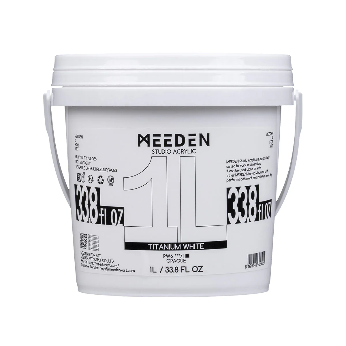 MEEDEN Studio Acrylic Paint, 1 L / 33.8 oz, 6 Colors - Image 8