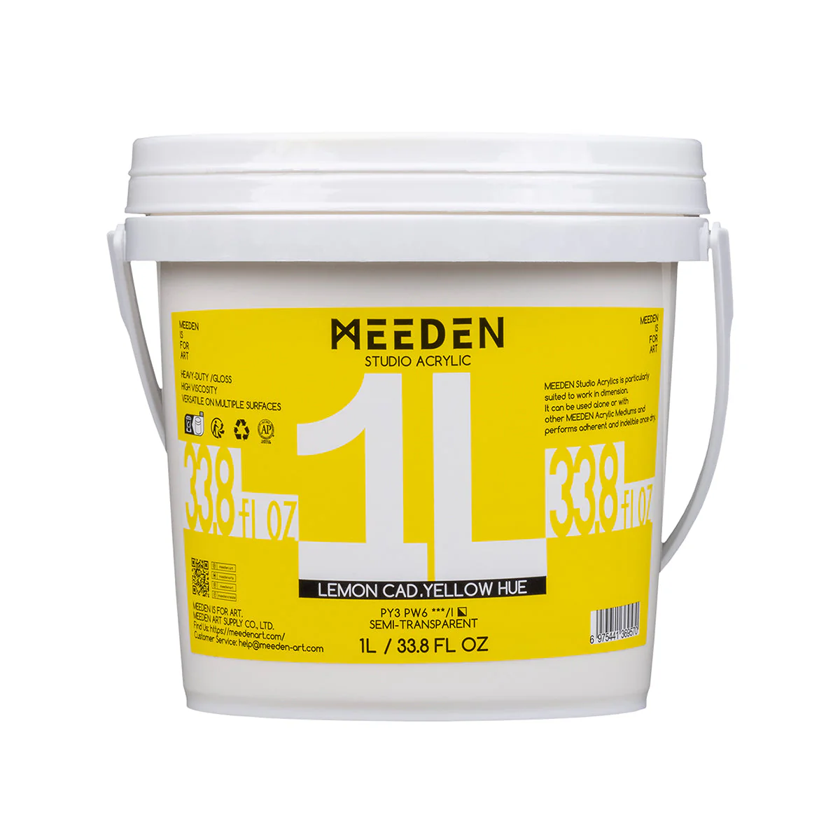 MEEDEN Studio Acrylic Paint, 1 L / 33.8 oz, 6 Colors - Image 9