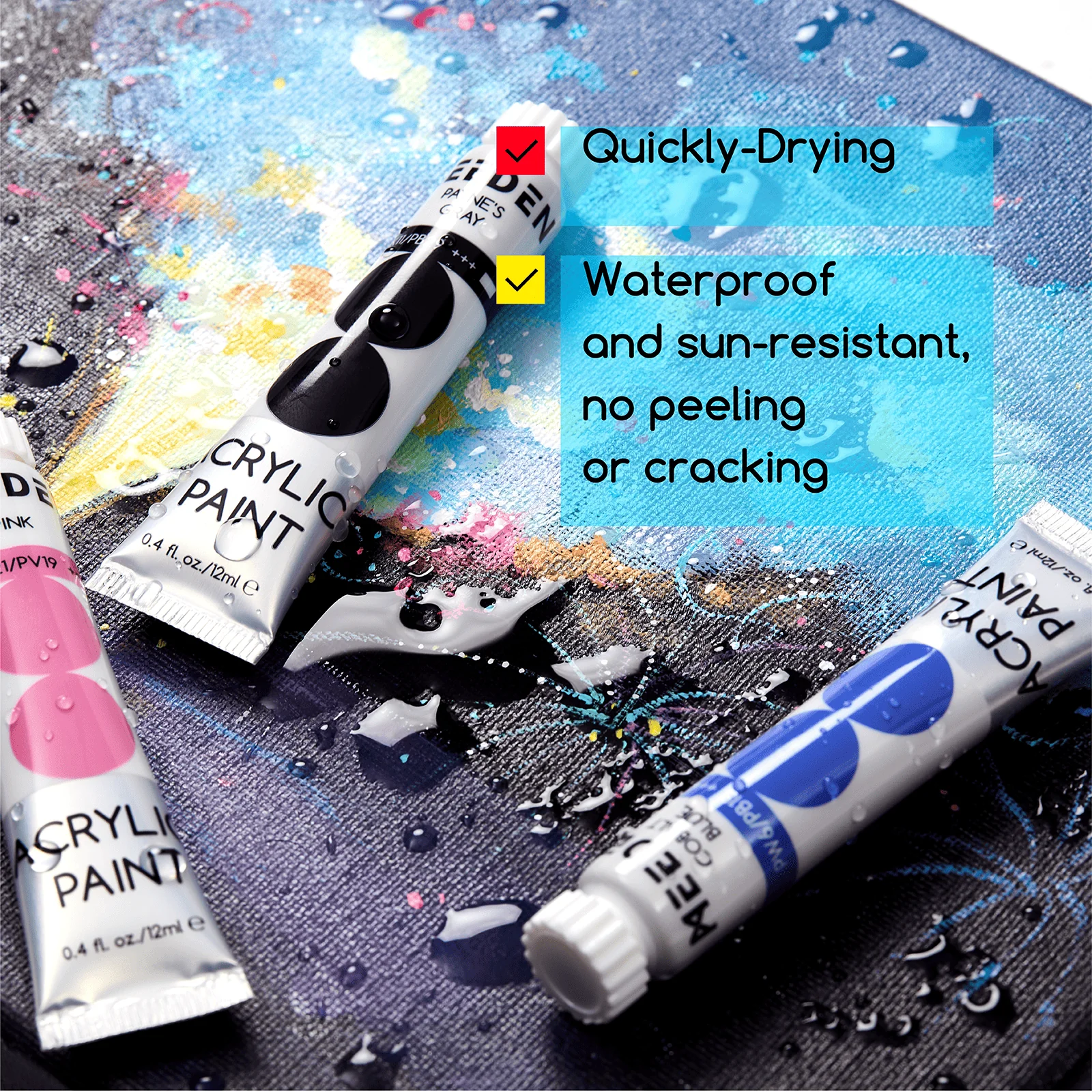 MEEDEN Acrylic Paint Set, 48 Tubes, 12 ml / 0.41 oz - Image 4