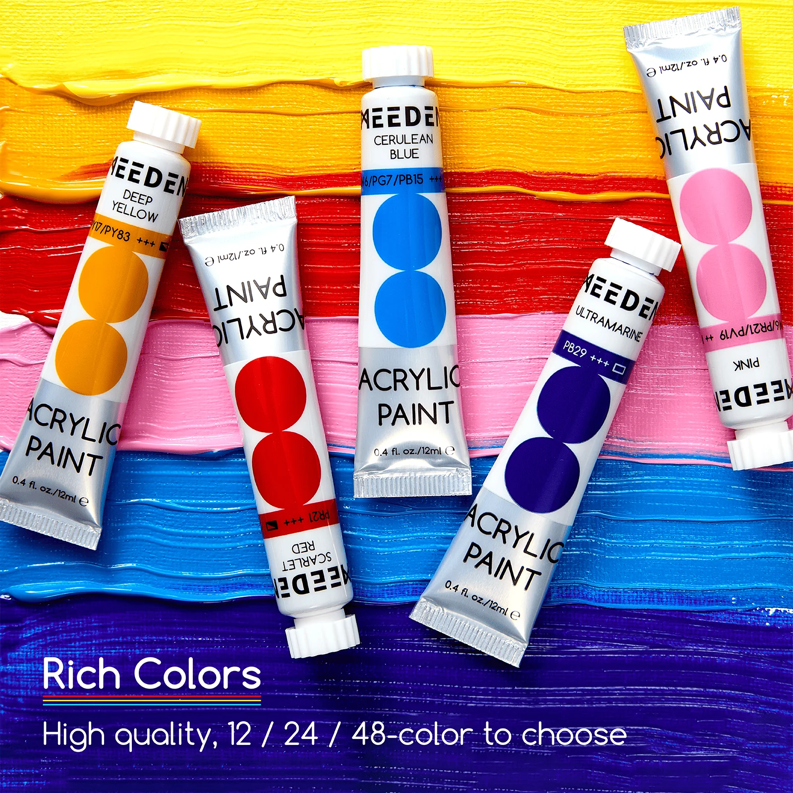MEEDEN Acrylic Paint Set, 48 Tubes, 12 ml / 0.41 oz - Image 8