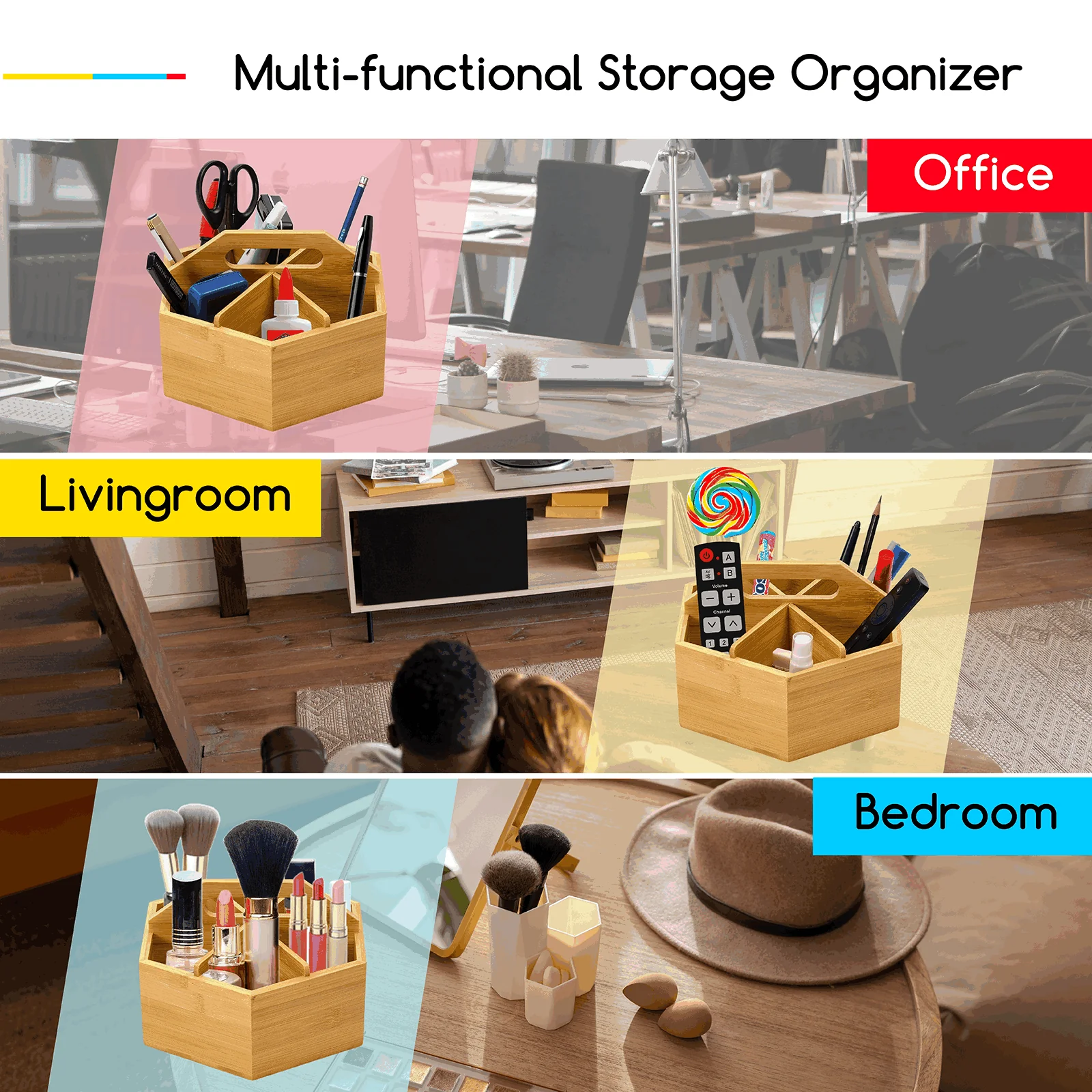 MEEDEN Bamboo Rotating Art Supply Organizer - Image 6