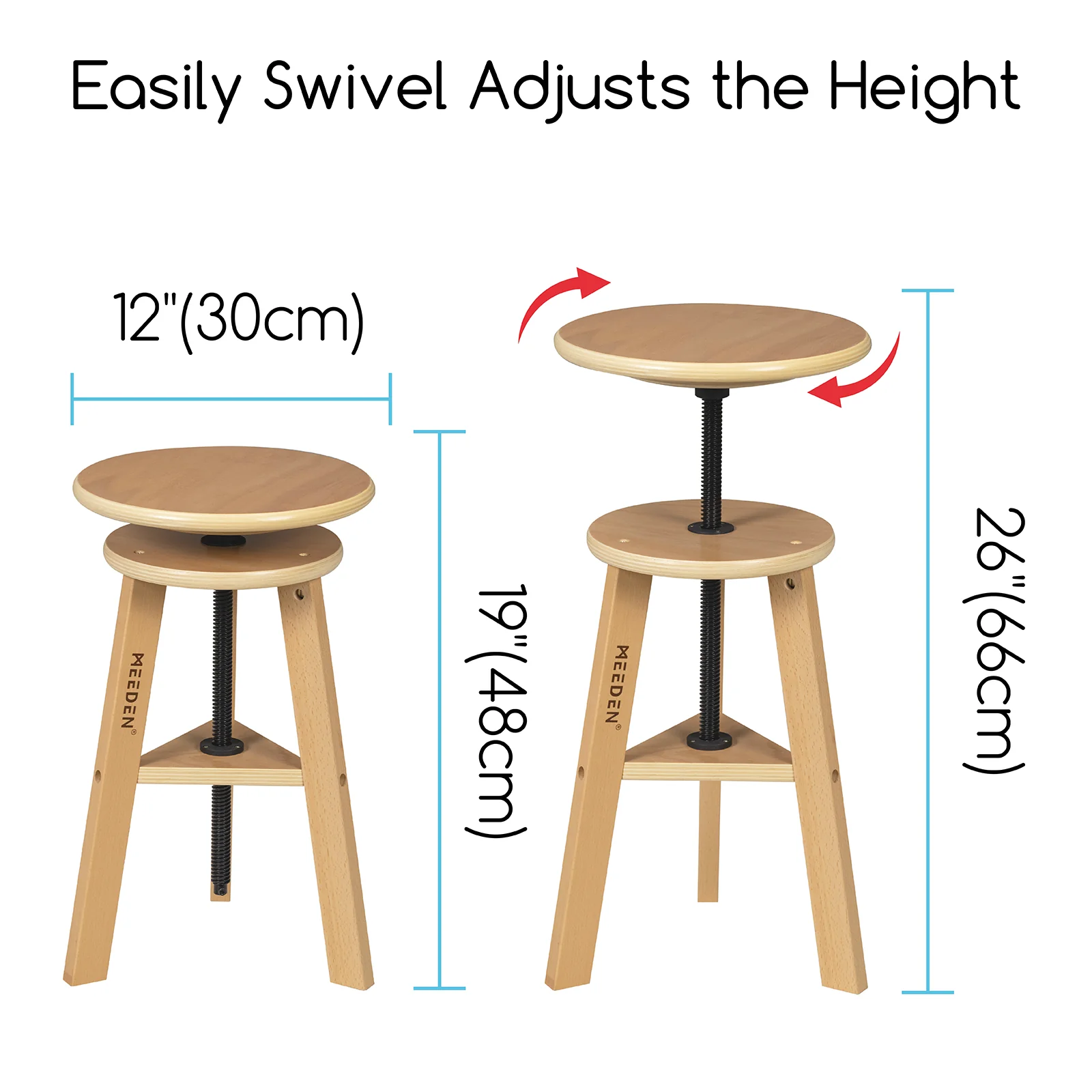 MEEDEN Adjustable Wooden Drafting Table & Stool Set, White-XSZ-5 - Image 6