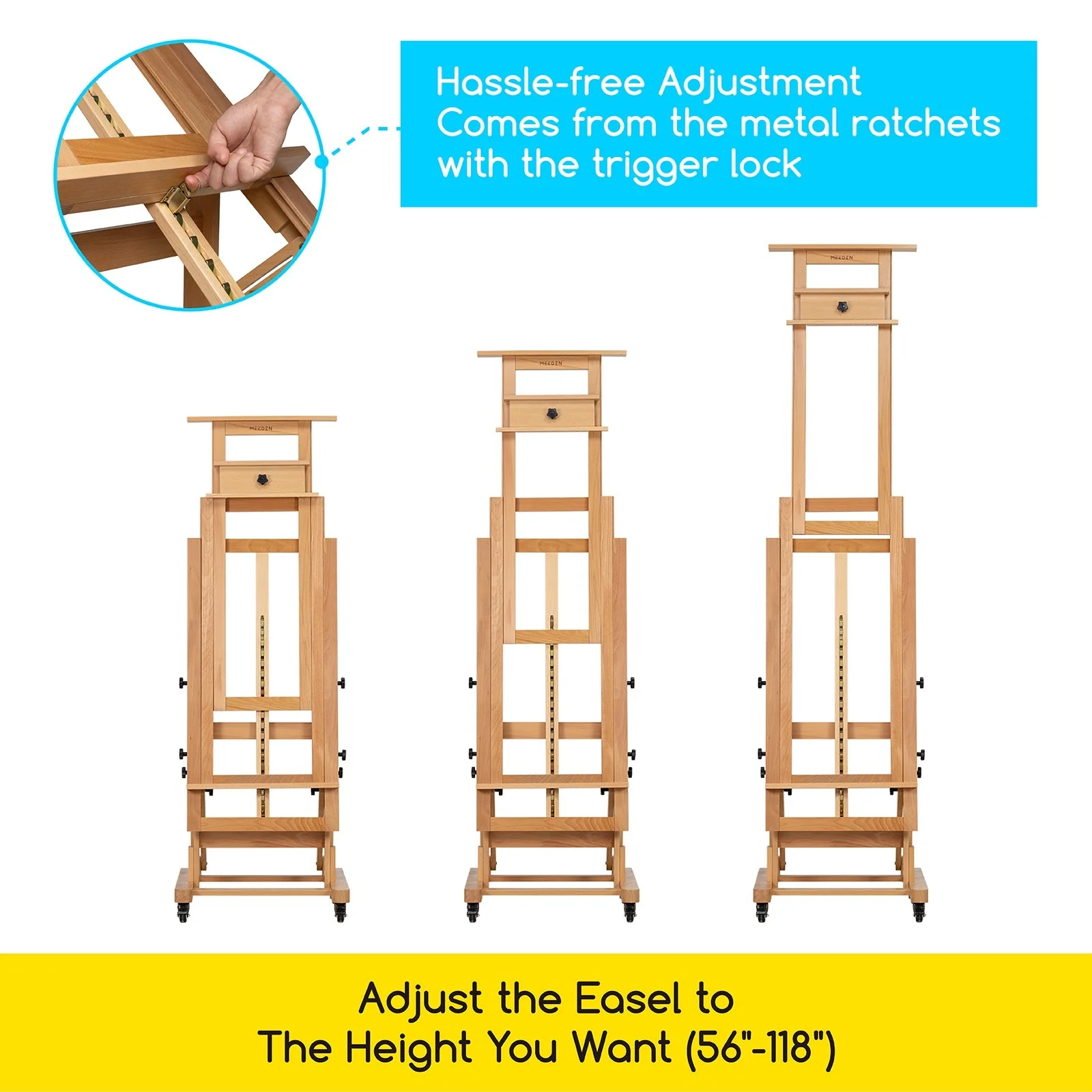 MEEDEN Deluxe Multi-Function Heavy Duty Large Artist Easel-DHJ-3 - Image 9
