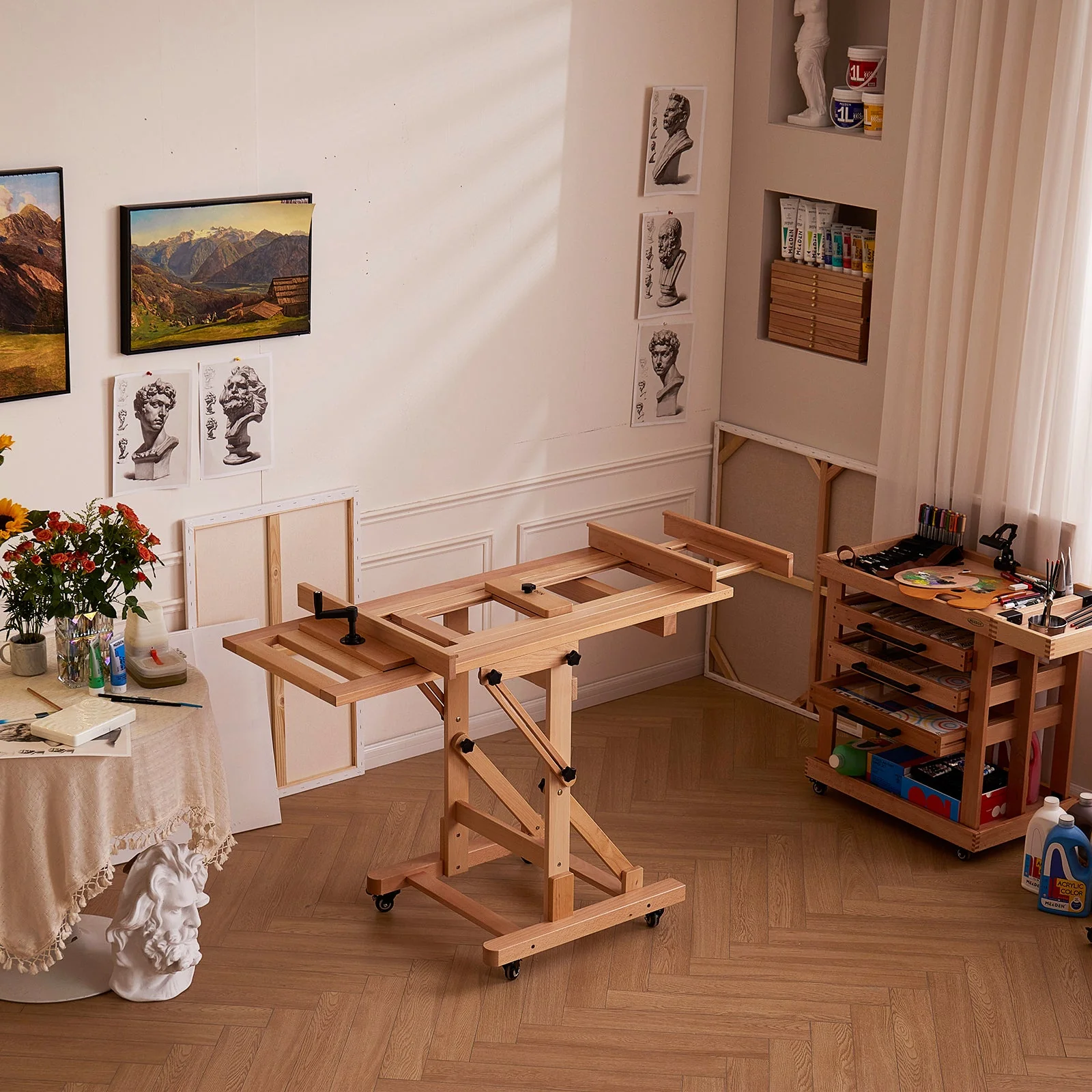 MEEDEN Deluxe Studio Large Rocker Crank Heavy Duty Artist Easel-DHJ-12 - Image 4