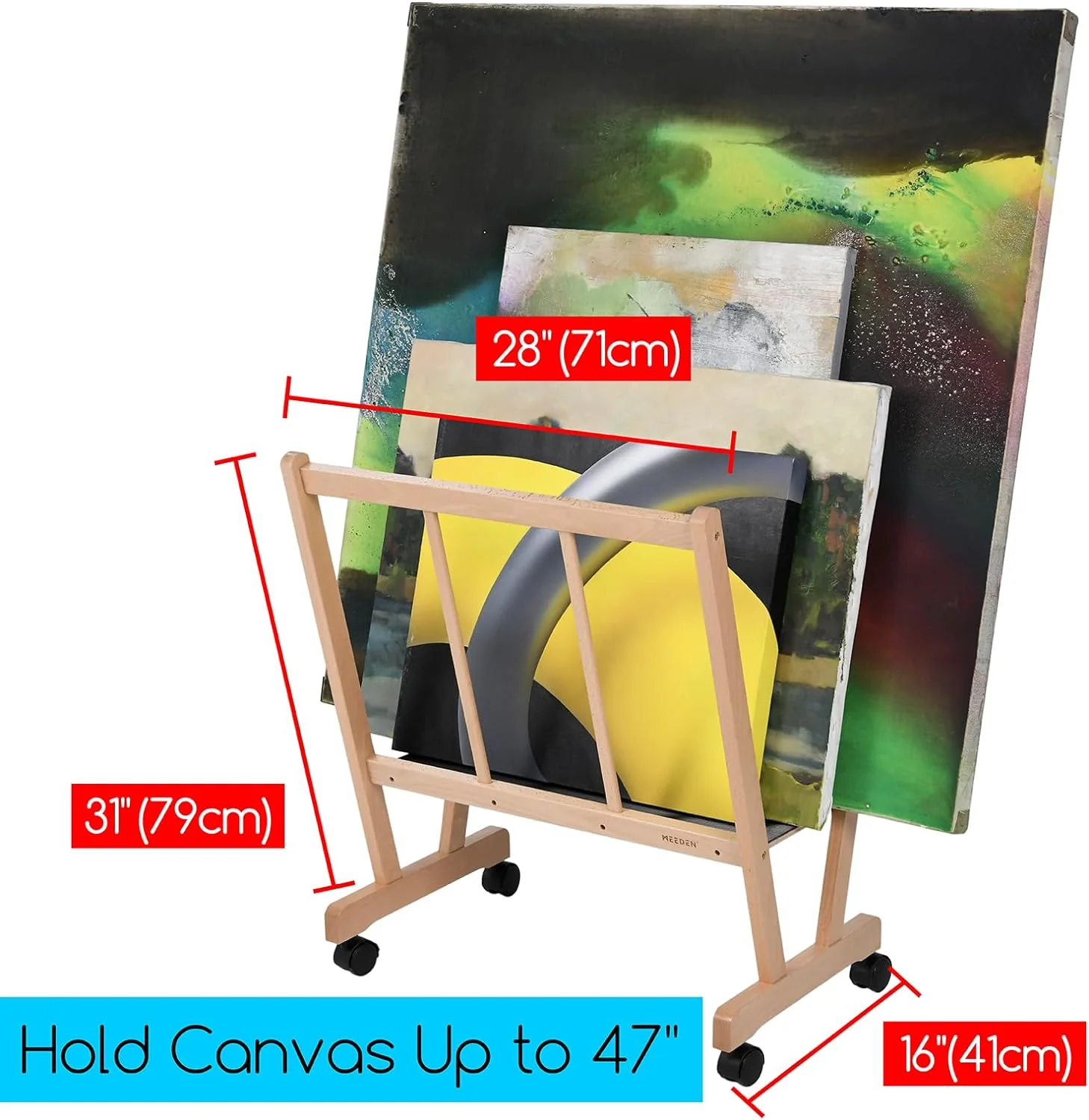 MEEDEN Wooden Large Print Rack with Castors - Image 5