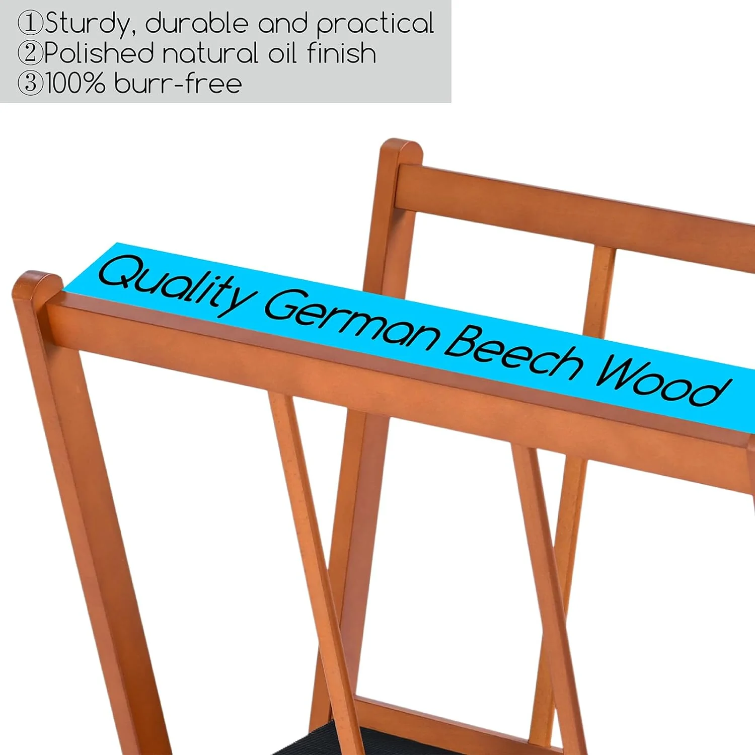 MEEDEN Wooden Large Print Rack with Castors, Light Walnut Color-ES-6006 - Image 5