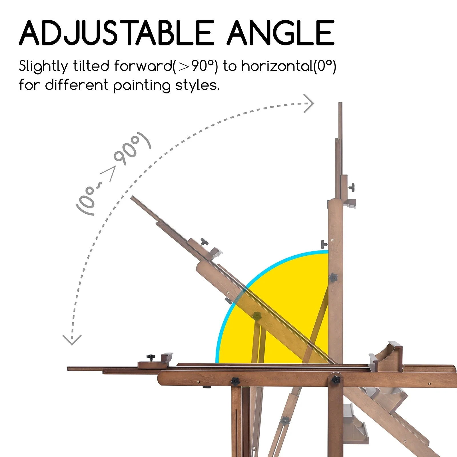 MEEDEN Extra Large Heavy Duty Artist Easel Stand-Walnut- W11 - Image 4
