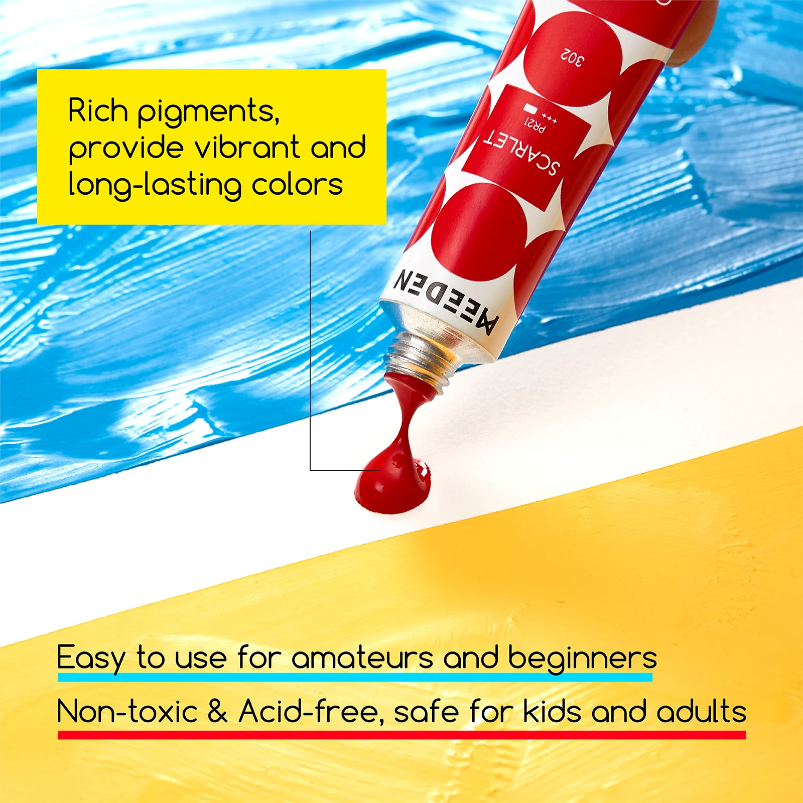 MEEDEN Gouache Paint Set, 12 Tubes, 12 ml / 0.4oz - Image 4