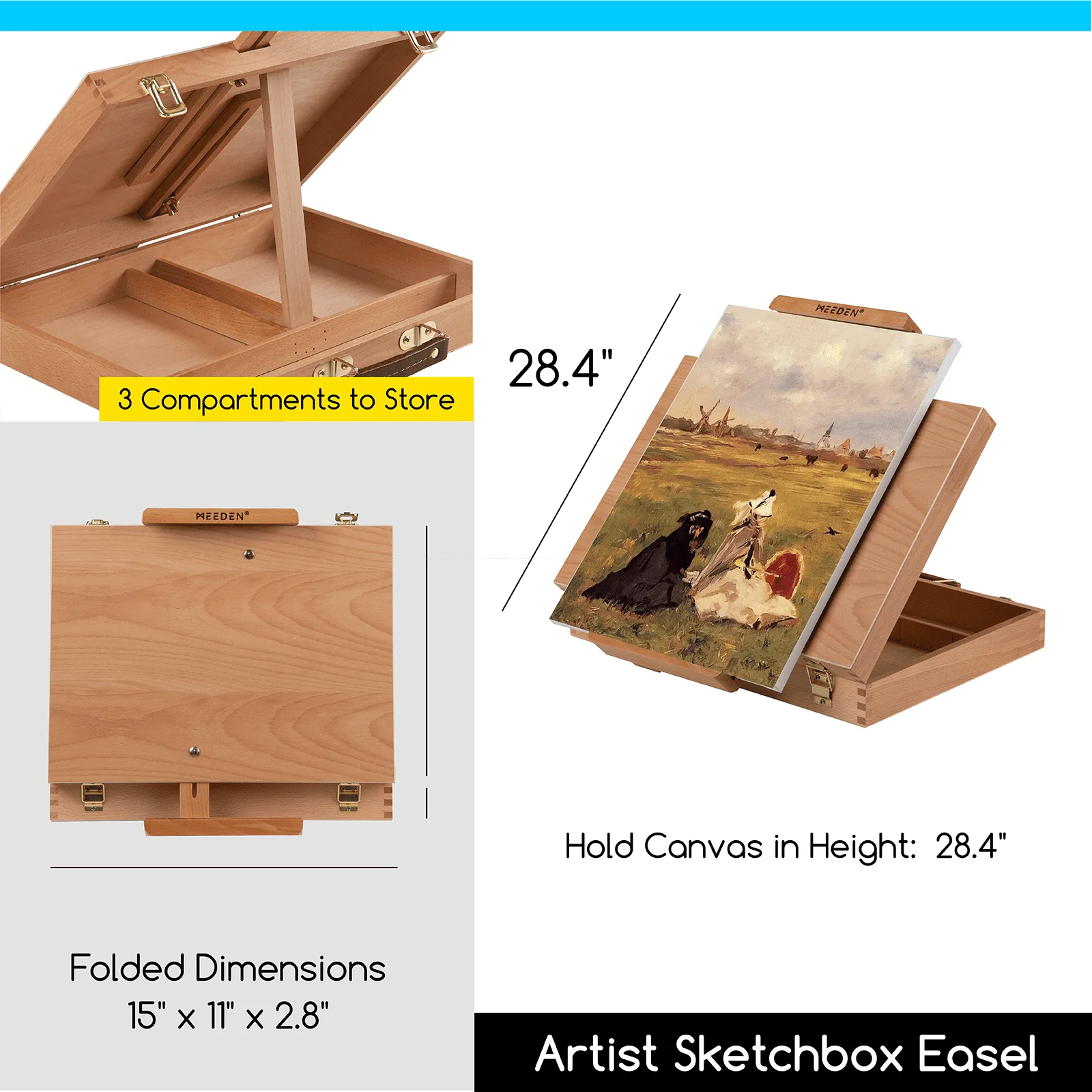 MEEDEN Artist Oil Painting Set with Sketch Easel Box, 13*50ml Tubes - Image 3
