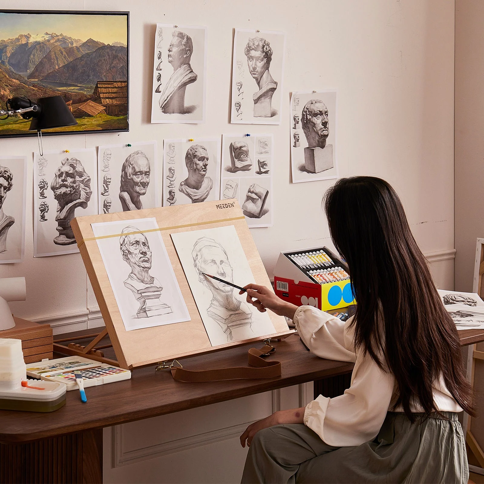 MEEDEN Large Studio Artist Sketching Tabletop Easel - Image 4