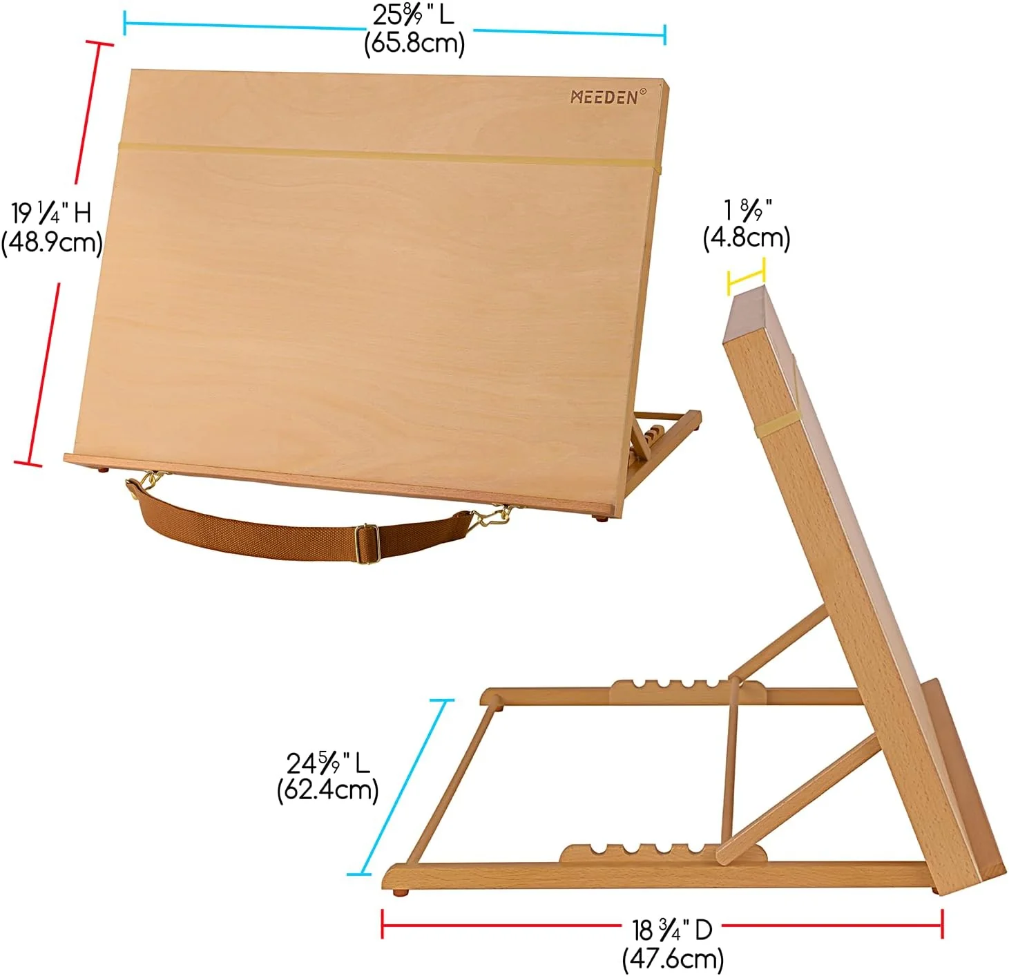 MEEDEN Large Studio Artist Sketching Tabletop Easel - Image 5