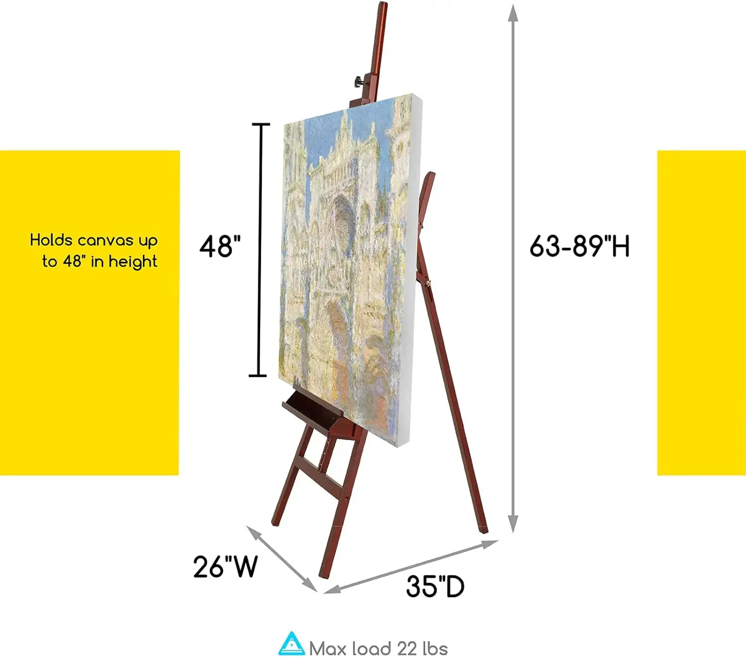 MEEDEN Large A-Frame Adjustable Artist Easel Stand-Dark Walnut-W09B - Image 10