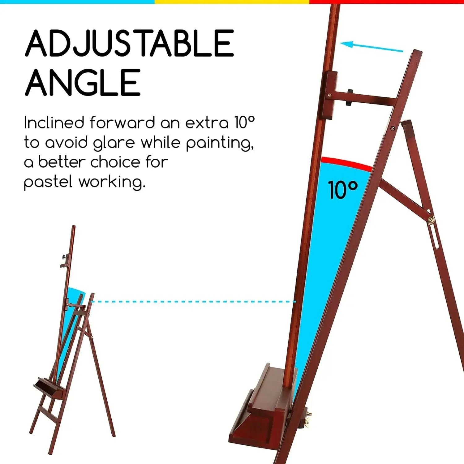 MEEDEN Large A-Frame Adjustable Artist Easel Stand-Dark Walnut-W09B - Image 11