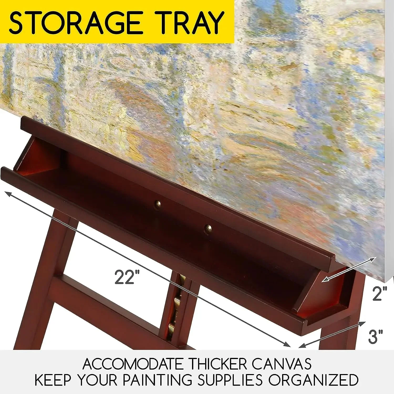 MEEDEN Large A-Frame Adjustable Artist Easel Stand-Dark Walnut-W09B - Image 12
