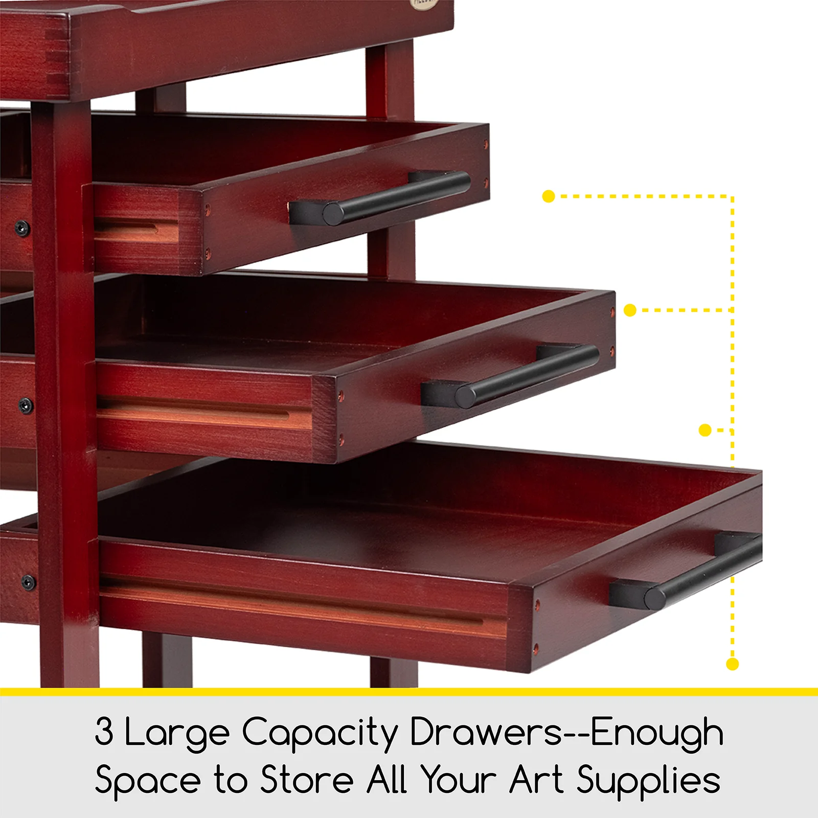 MEEDEN Deluxe Artist Storage Cart, 5-Tier Taboret-Cherry Walnut-W13H - Image 6