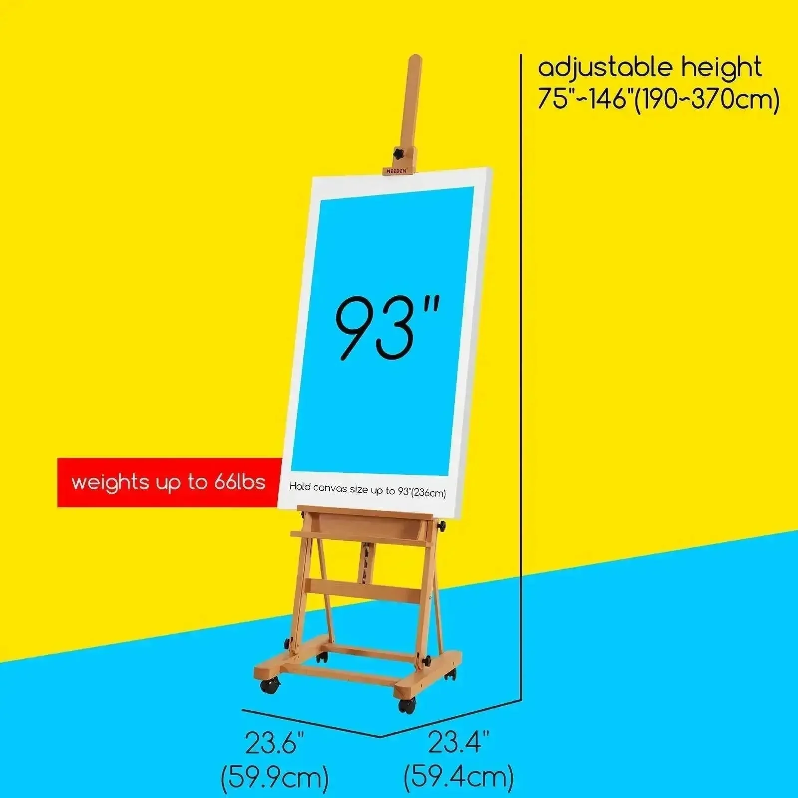 MEEDEN Large H-Frame Artist Easel with Large Tray-W02D - Image 3