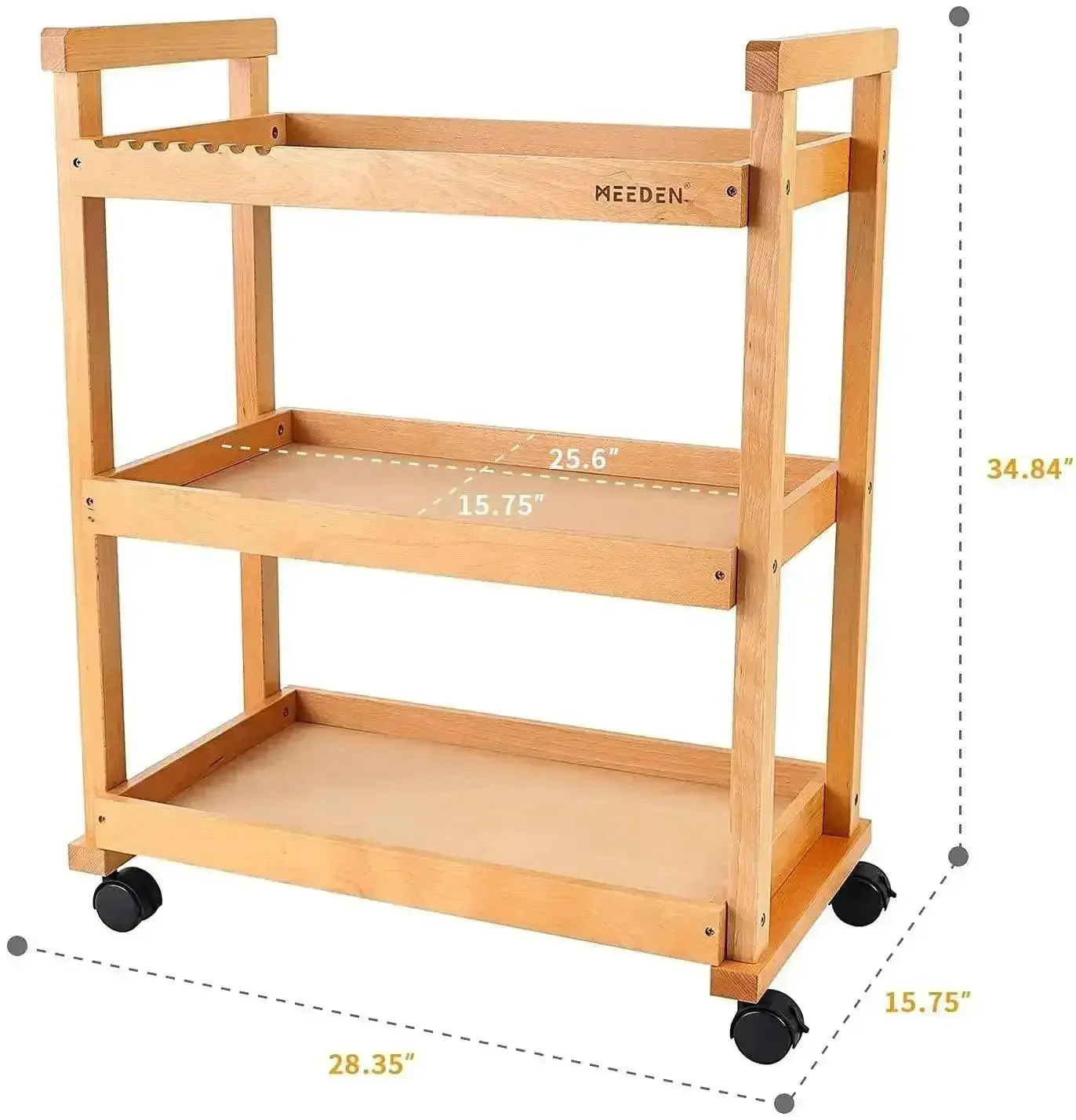 MEEDEN 3-Tier Storage Art Cart/Trolley-W13 - Image 5