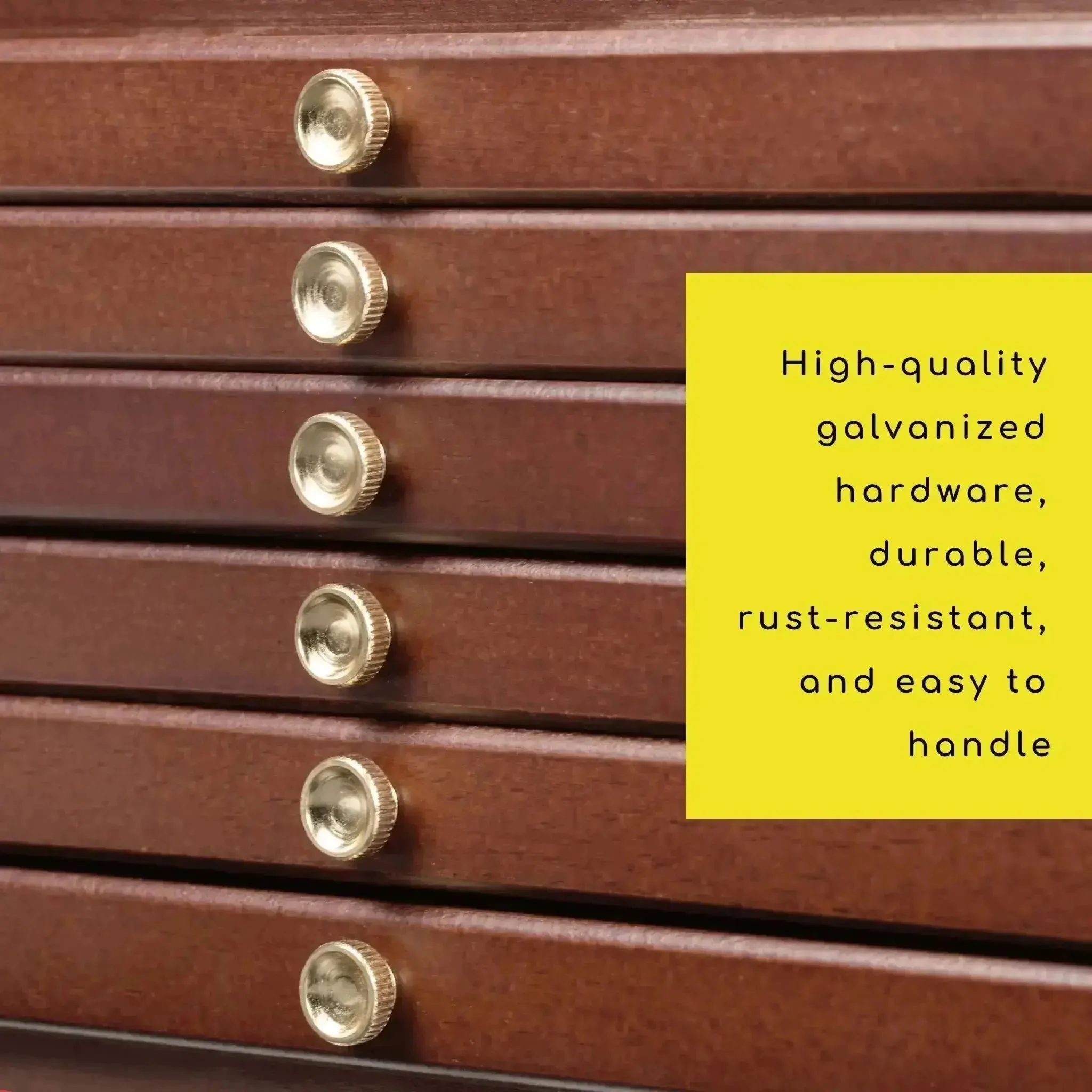MEEDEN 6-Drawer Artist Supply Storage Box, Walnut Color - Image 7
