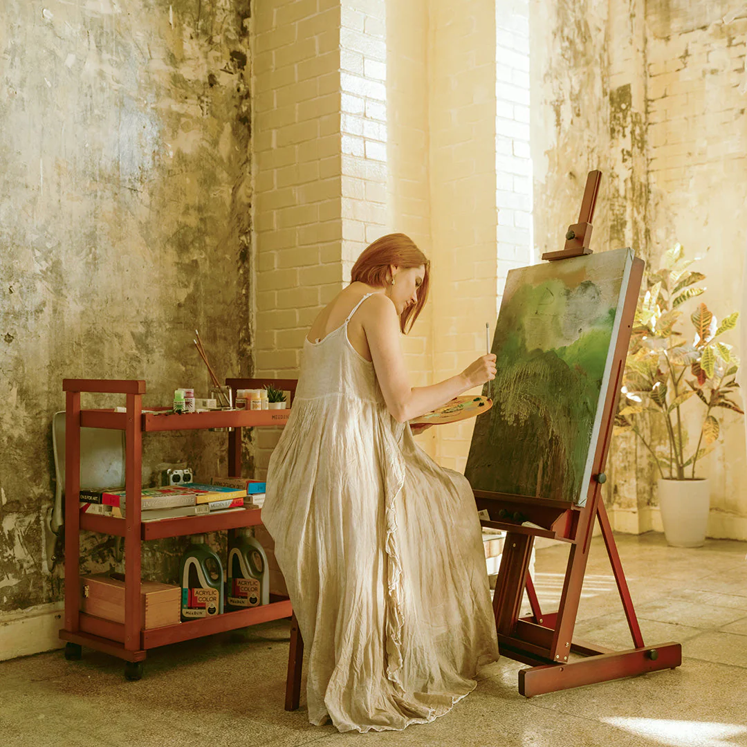 MEEDEN Classic Heavy Duty H-Frame Artist Easel-Walnut-DW01 - Image 2