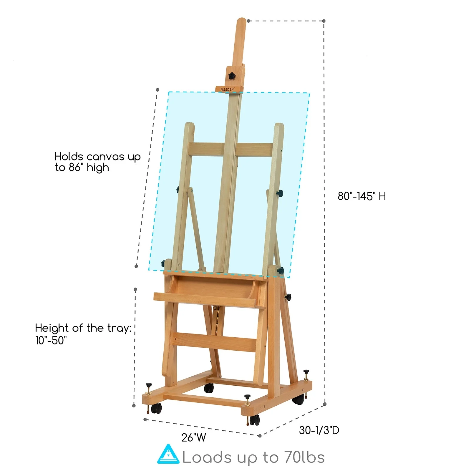 MEEDEN Enlarged Heavy-Duty H-Frame Artist Easel- W11 Pro - Image 3