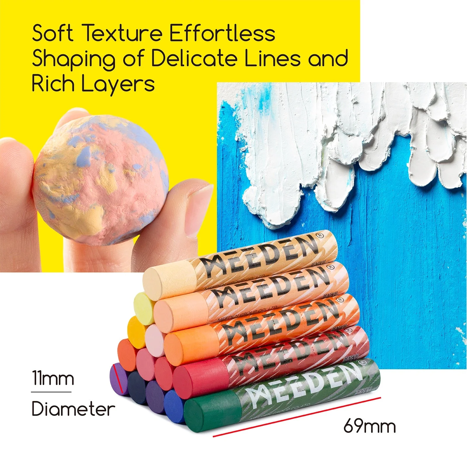 MEEDEN Soft Oil Pastels Set, 72 Vibrant Colors - Image 3
