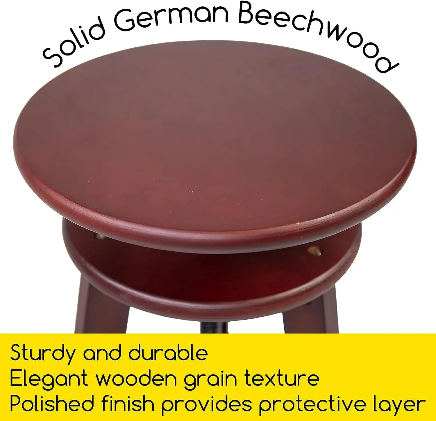 MEEDEN Wooden Drafting Stool with Adjustable Height-Dark Walnut-G-005 - Image 5