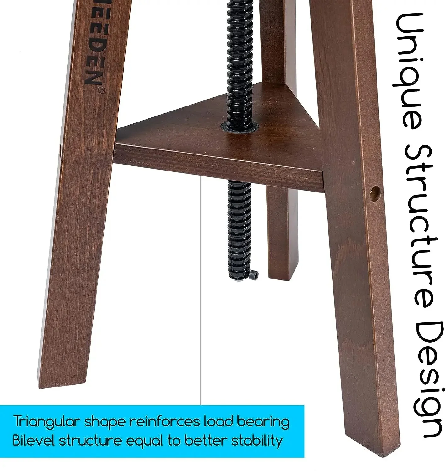 MEEDEN Wooden Drafting Stool with Adjustable Height-Walnut-G-005 - Image 6