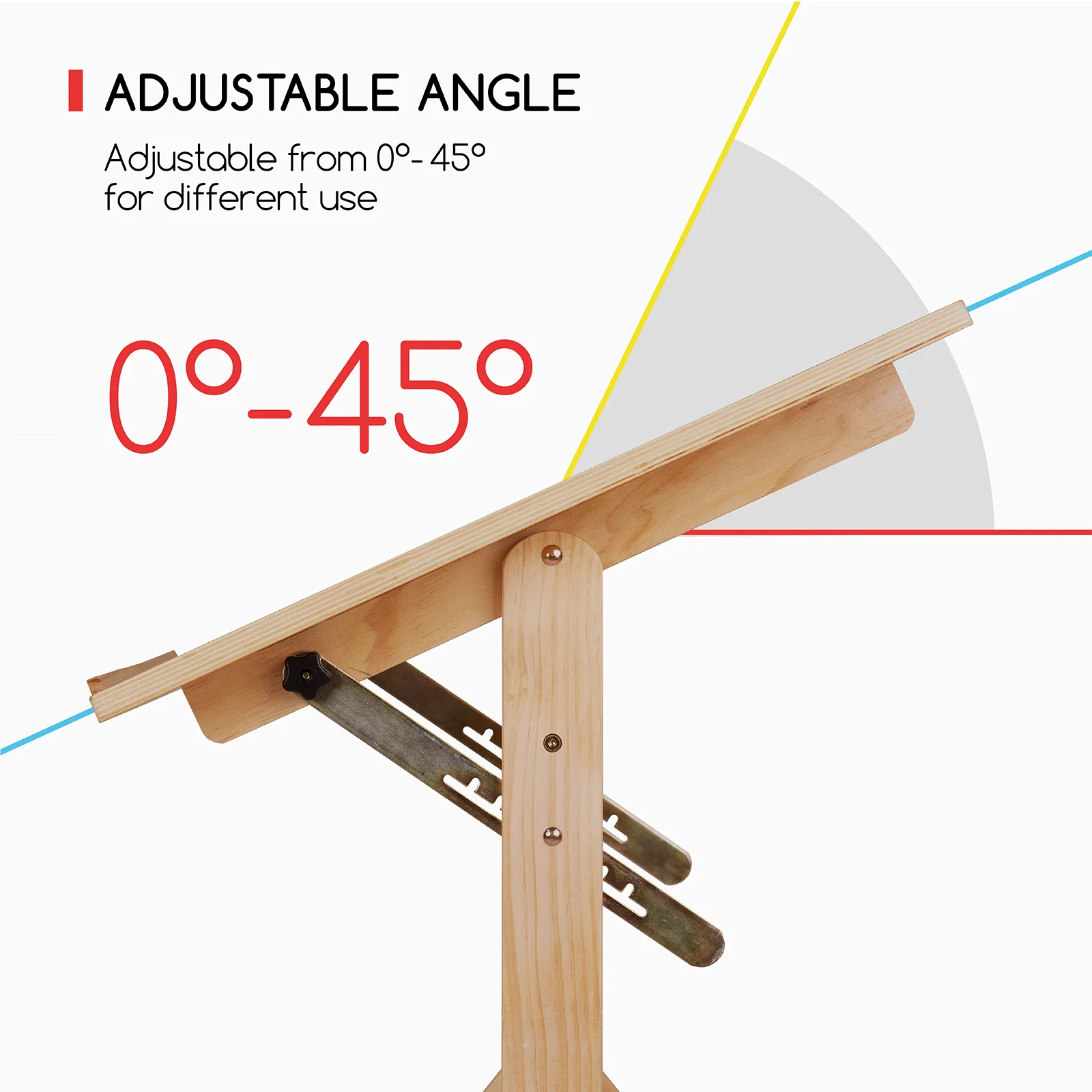MEEDEN Adjustable Wooden Drafting Table, Natural-XSZ-2 - Image 11
