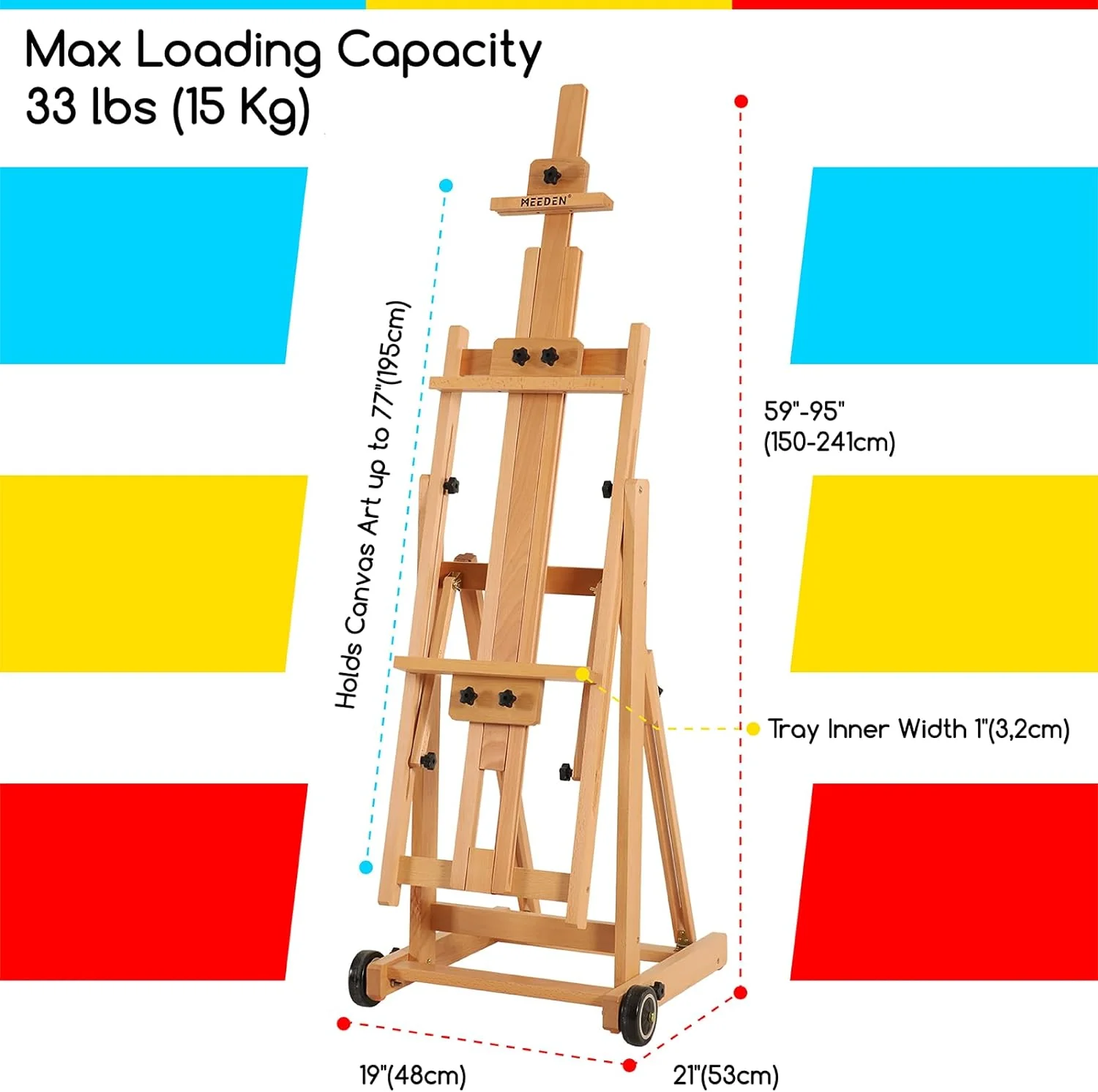 MEEDEN Versatile Studio H-Frame Artist Easel-W14 - Image 8