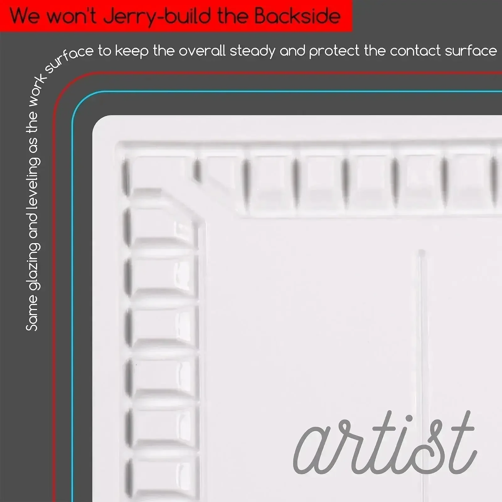 MEEDEN 33-Well Porcelain Painting Palette with Plastic Cover - Image 6