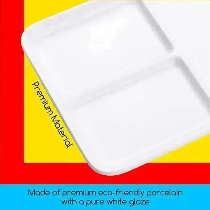 MEEDEN 3-Well Ceramic Palette, 10'' × 7'' - Image 3