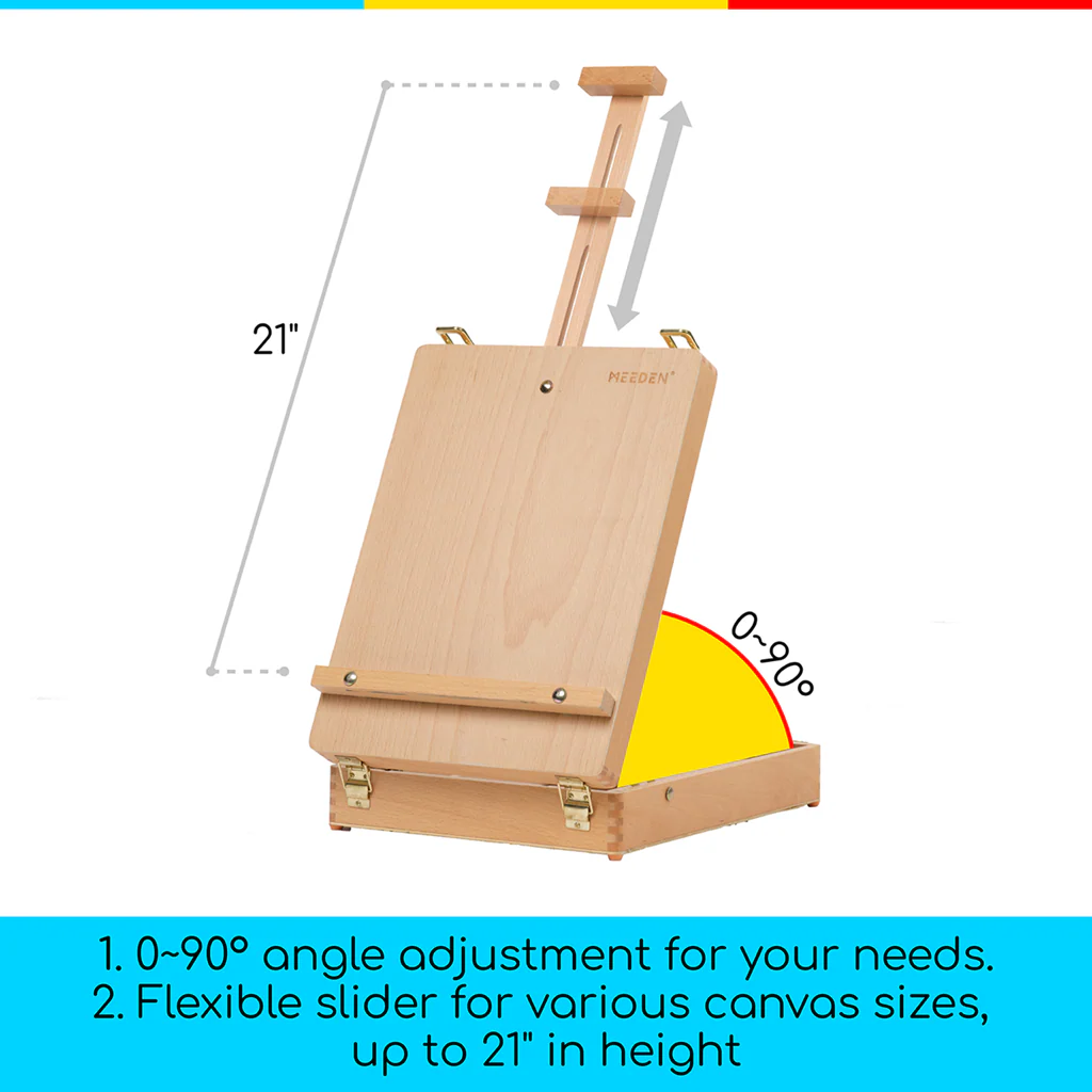 MEEDEN Solid Beech Wood Tabletop Easel, Art Easel with Storage-HBX-3 - Image 6