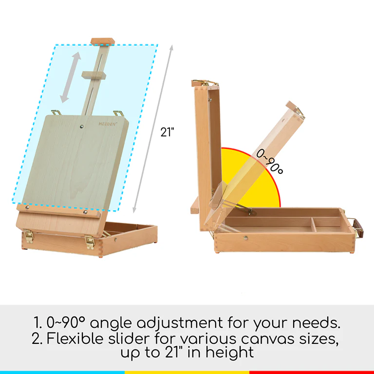 MEEDEN Solid Beech Wood Tabletop Easel, Art Easel with Storage-HBX-3 - Image 7