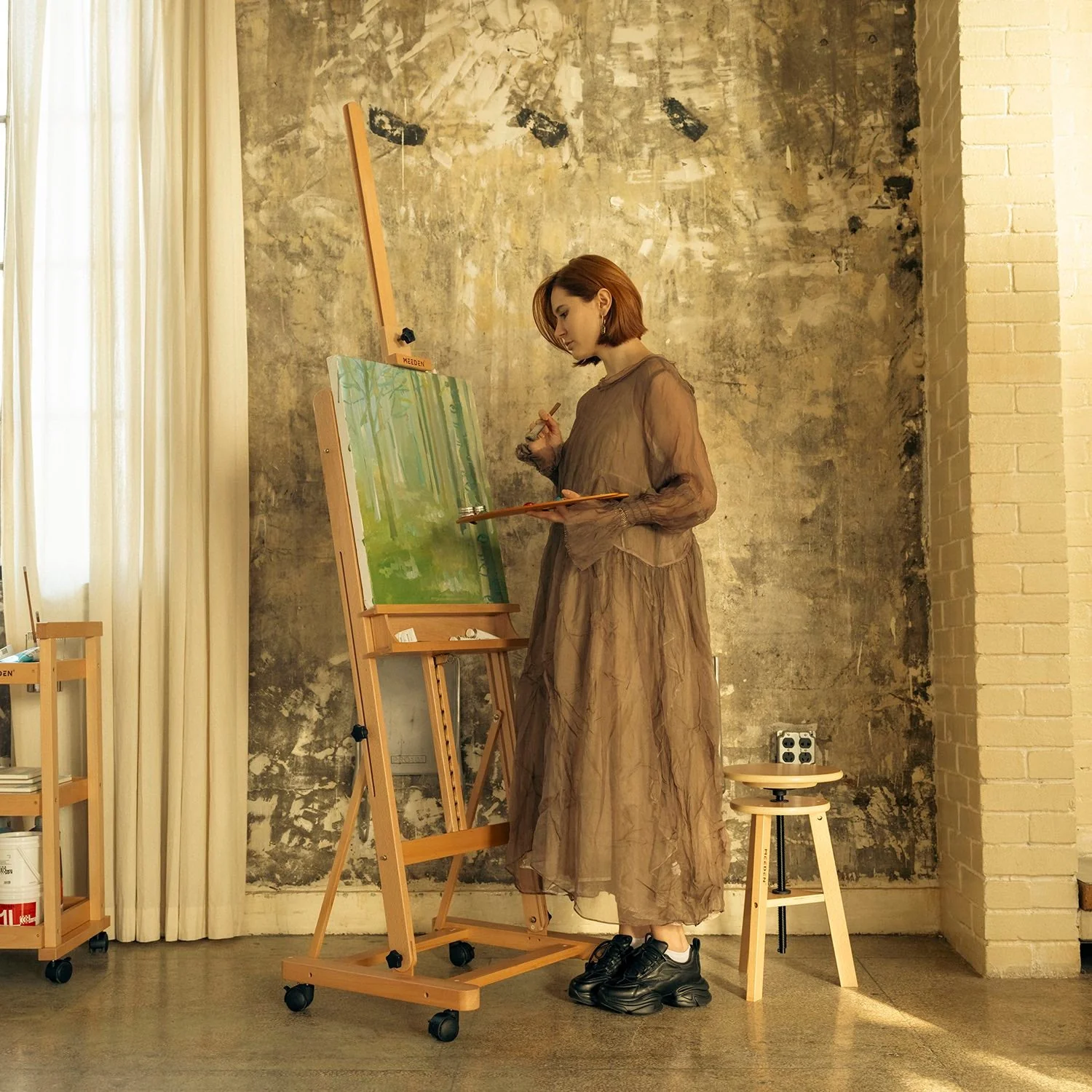 MEEDEN H-Frame Artist Easel with Storage Tray-W02 - Image 2