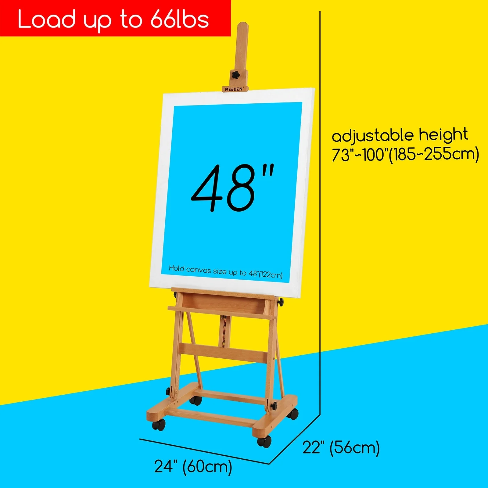 MEEDEN H-Frame Artist Easel with Storage Tray-W02 - Image 3
