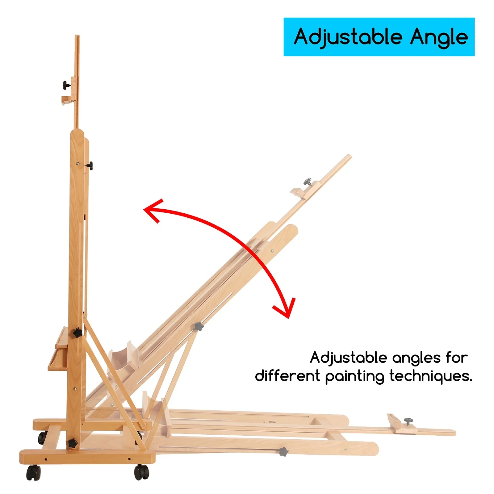 MEEDEN H-Frame Artist Easel with Storage Tray-W02 - Image 6